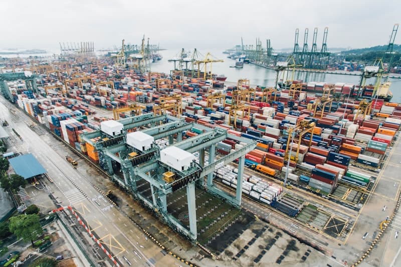 Marine cargo ship at Nigerian port for sea freight